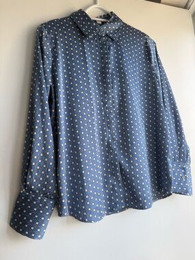 Blue Geometric T Tahari Print blouse